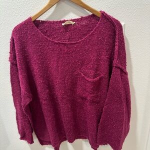 Chic Magenta Crew Neck Sweater